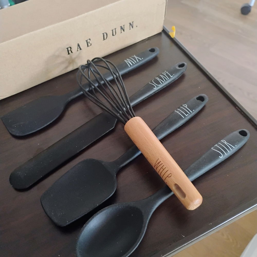 Rae Dunn Black Silicone MINI Utensil Set